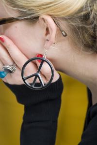 Peace Dangle Hoops
