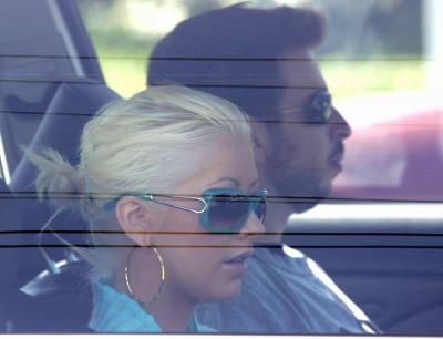 In her Car