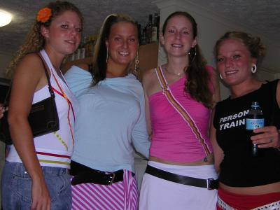 One lady has big ones (hoopsof course)