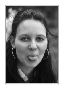 Hoop girl is showing tongue!