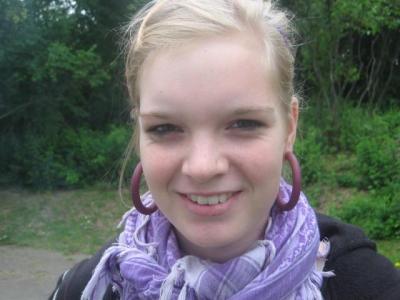 Nice hoops in ears of nice lady!