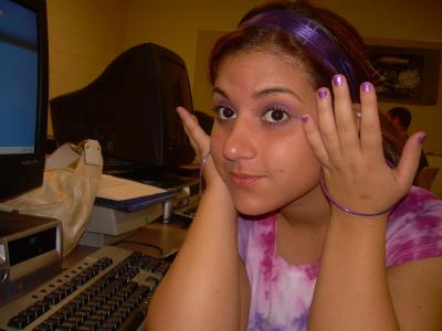 Test - hands through her hoops!