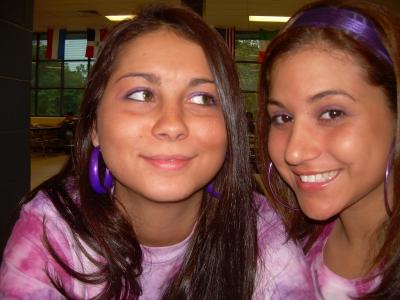 The "test" girl (right)