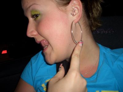 Presenting her hoops!