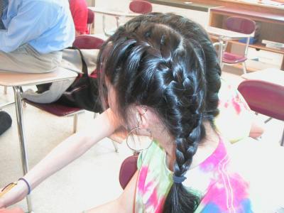 Hoops & braids from behind!