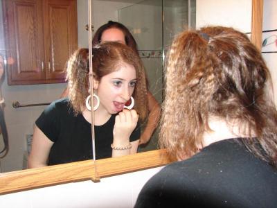 Hoop dangles in mirror!