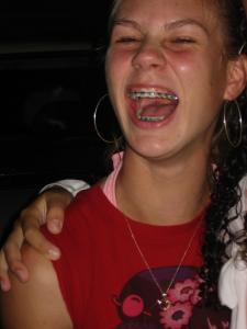 Ears wired in hoops, mouth wired, too!