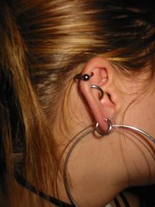 Hoop and multiple ear lobes