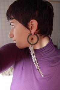 Hoop and Feather Dangle