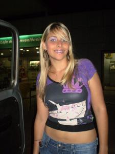 Colorful hoop lady with wired mouth