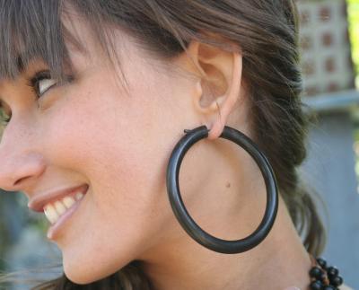 Wood tribal hoop with stick 