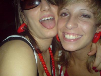 2 ladies - 2 pairs of red hoops! (2)