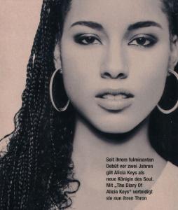 Young Alicia Keys in german magazin