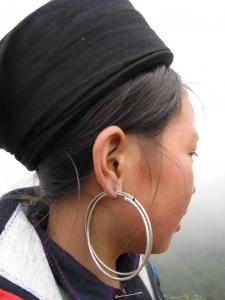 What a lobe! Rare! Two big hoops in one lobe