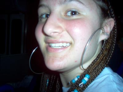 Braided girl loves hoops